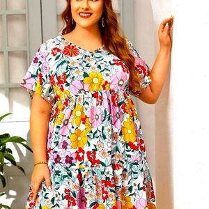 Colorful Empire Waist Dress 👗